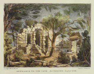 Entrance to the Cave, Richmond Gardens, plate 18 fra 